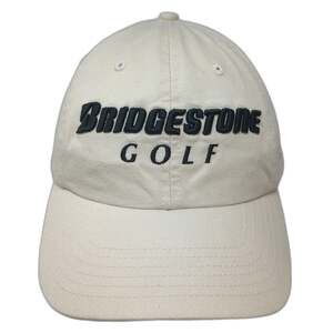 Bridgestone Golf Baseball Cap Beige One Size Slideback Boom It Embroidered Hat
